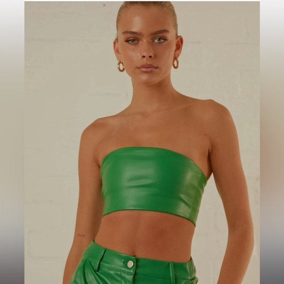 NWT PEPPERMAYO - Late Night Dance Crop Top - Jade Green size 8 - Picture 3 of 5